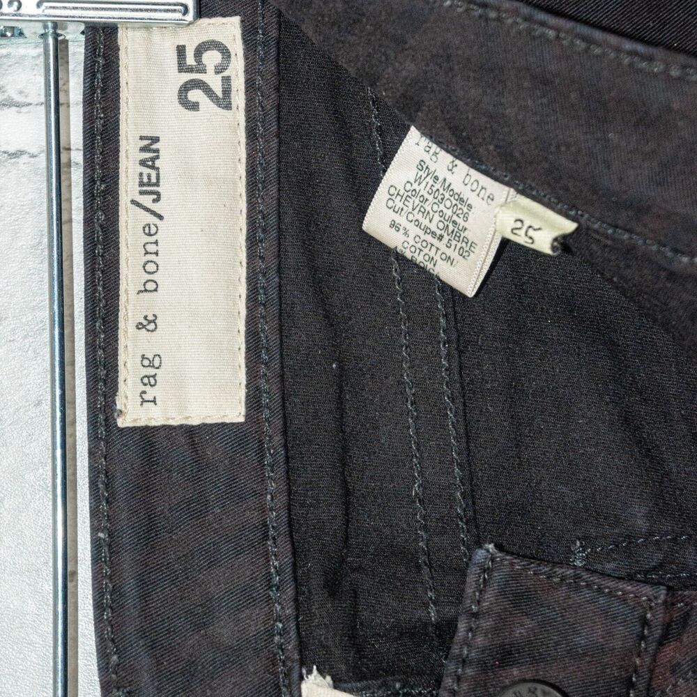 Rag & Bone Skinny Jeans Chevrn Ombre Black Stretch size 25 - Picture 6 of 9